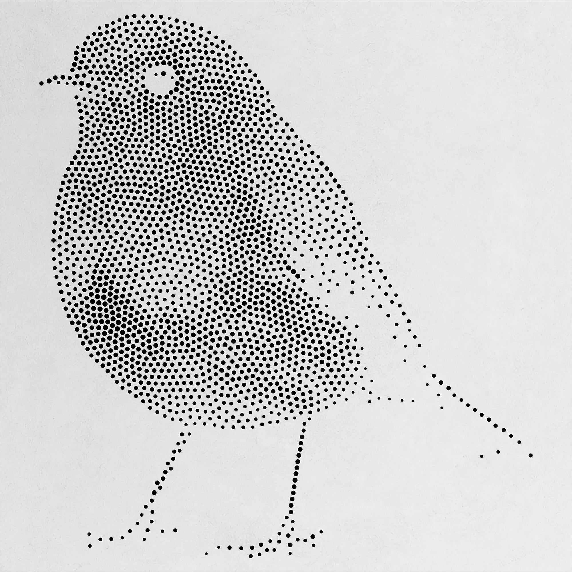 Robin Bird Stipple Art Stencil | Realistic Mylar Wall Art, Crafts (Large - 300mm / 12" approx)