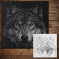 Wolf Head Stipple Art Stencil | Realistic Animal Mylar Craft Stencil (Large - 300mm / 12" approx)