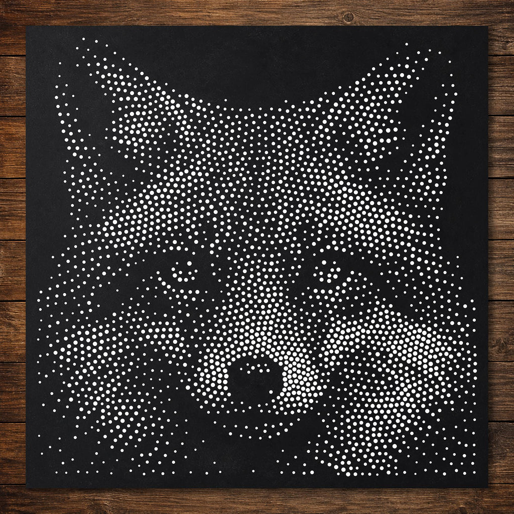 Fox Stipple Art Stencil | Realistic Mylar Wall Art, Crafts (Large - 300mm / 12" approx)