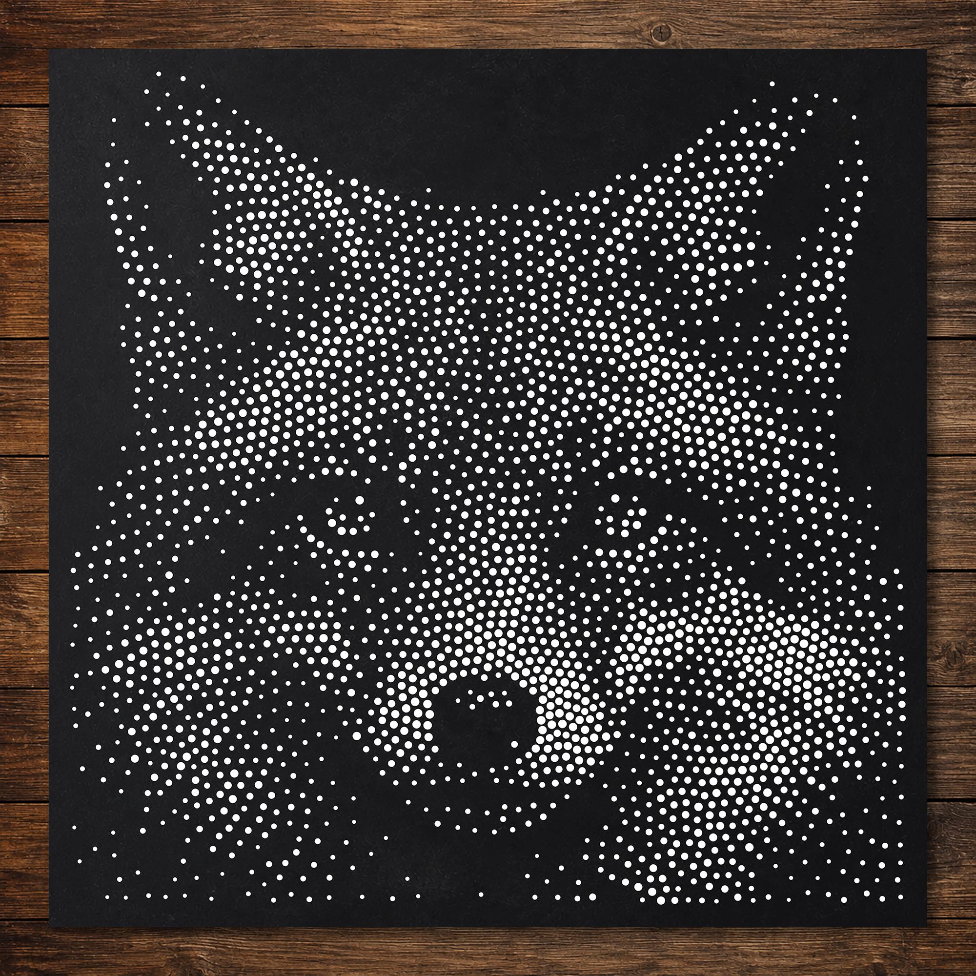 Fox Stipple Art Stencil | Realistic Mylar Wall Art, Crafts (Large - 300mm / 12" approx)