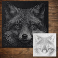 Fox Stipple Art Stencil | Realistic Mylar Wall Art, Crafts (Large - 300mm / 12" approx)