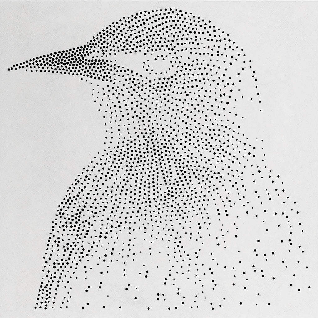 Starling Bird Stipple Art Stencil | Realistic Animal Mylar Craft Stencil (Large - 300mm / 12" approx)