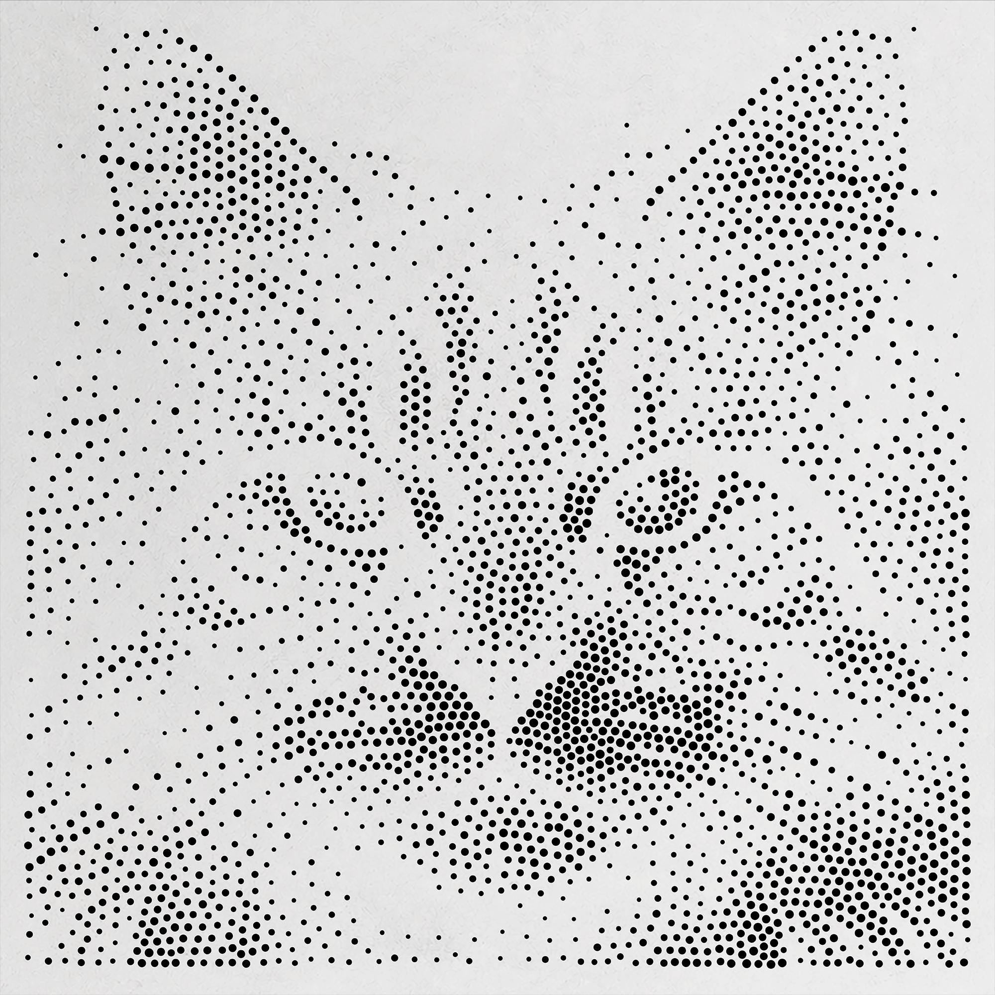 Cat Stipple Art Stencil | Realistic Mylar Wall Art, Crafts (Large - 300mm / 12" approx)