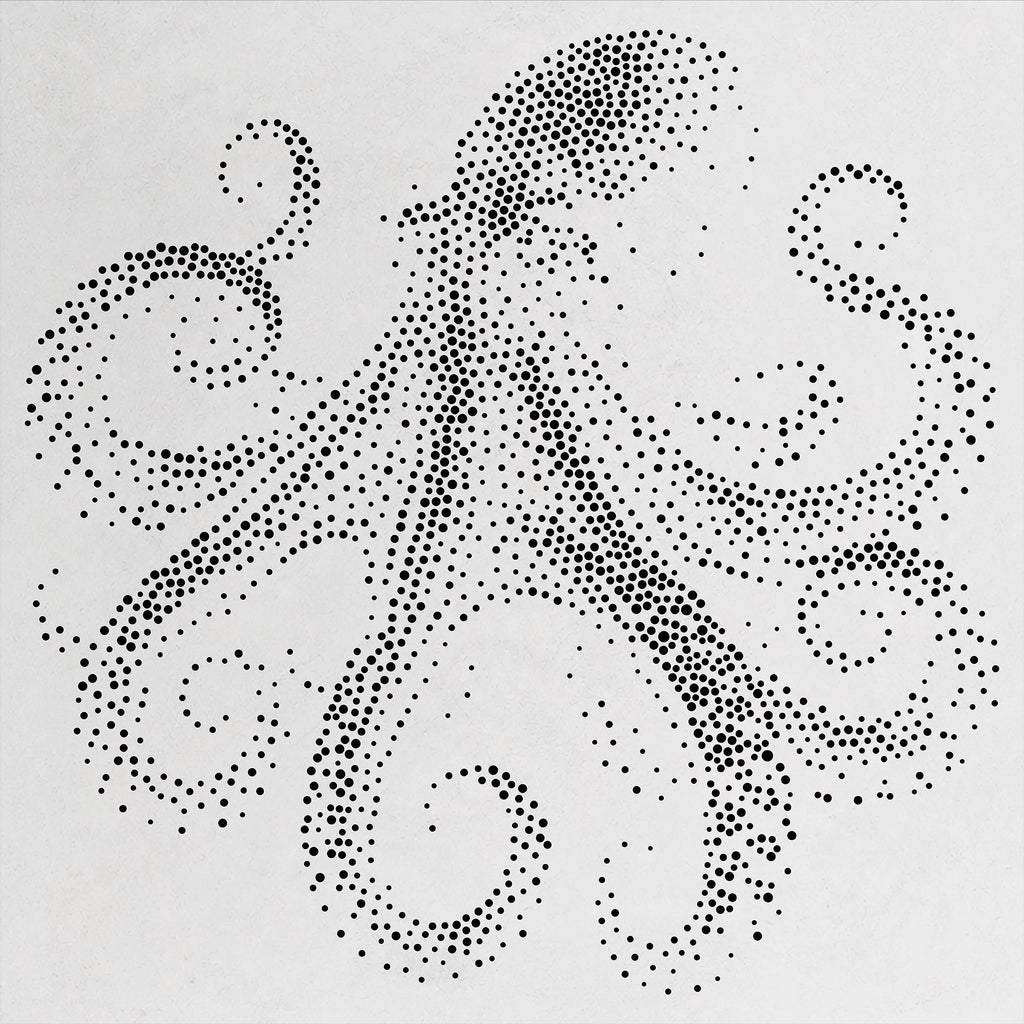 Octopus Stipple Art Stencil | Realistic Mylar Wildlife Wall Art Crafts (Large - 300mm / 12" approx)