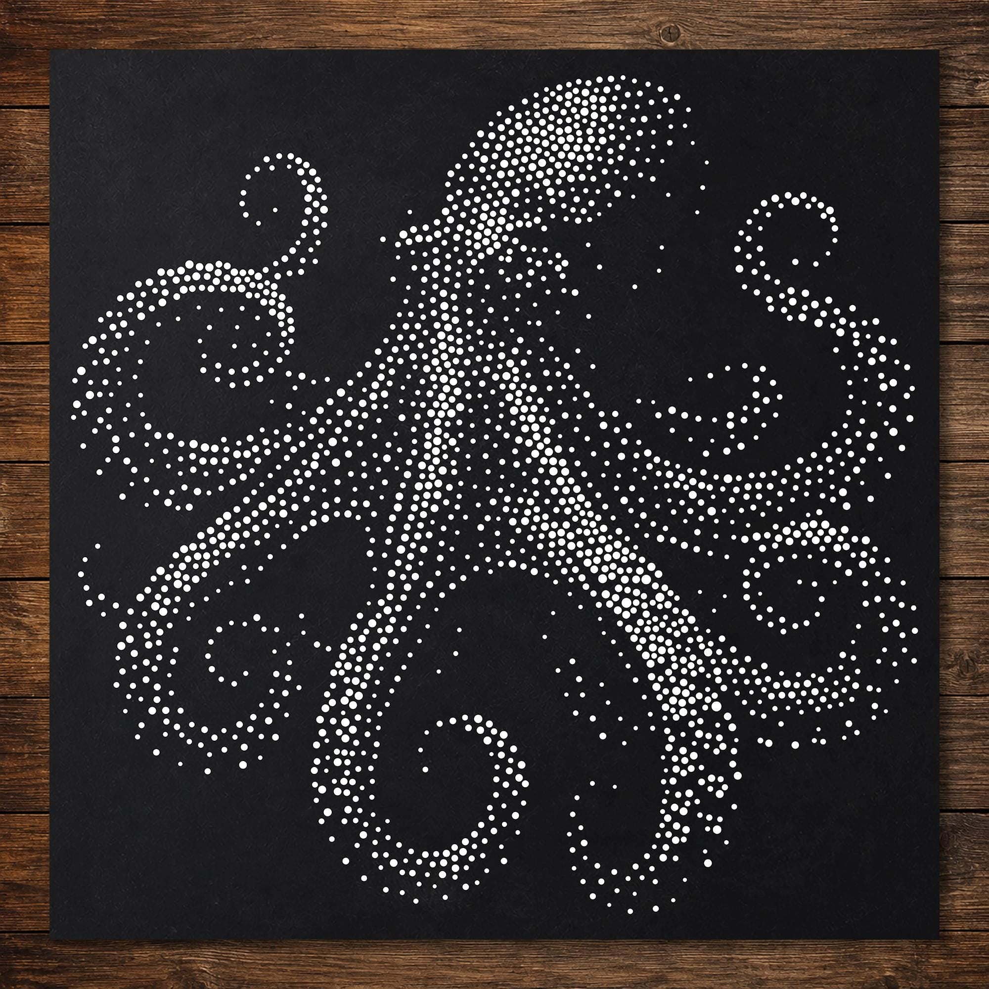 Octopus Stipple Art Stencil | Realistic Mylar Wildlife Wall Art Crafts (Large - 300mm / 12" approx)