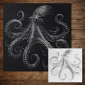 Octopus Stipple Art Stencil | Realistic Mylar Wildlife Wall Art Crafts (Large - 300mm / 12" approx)