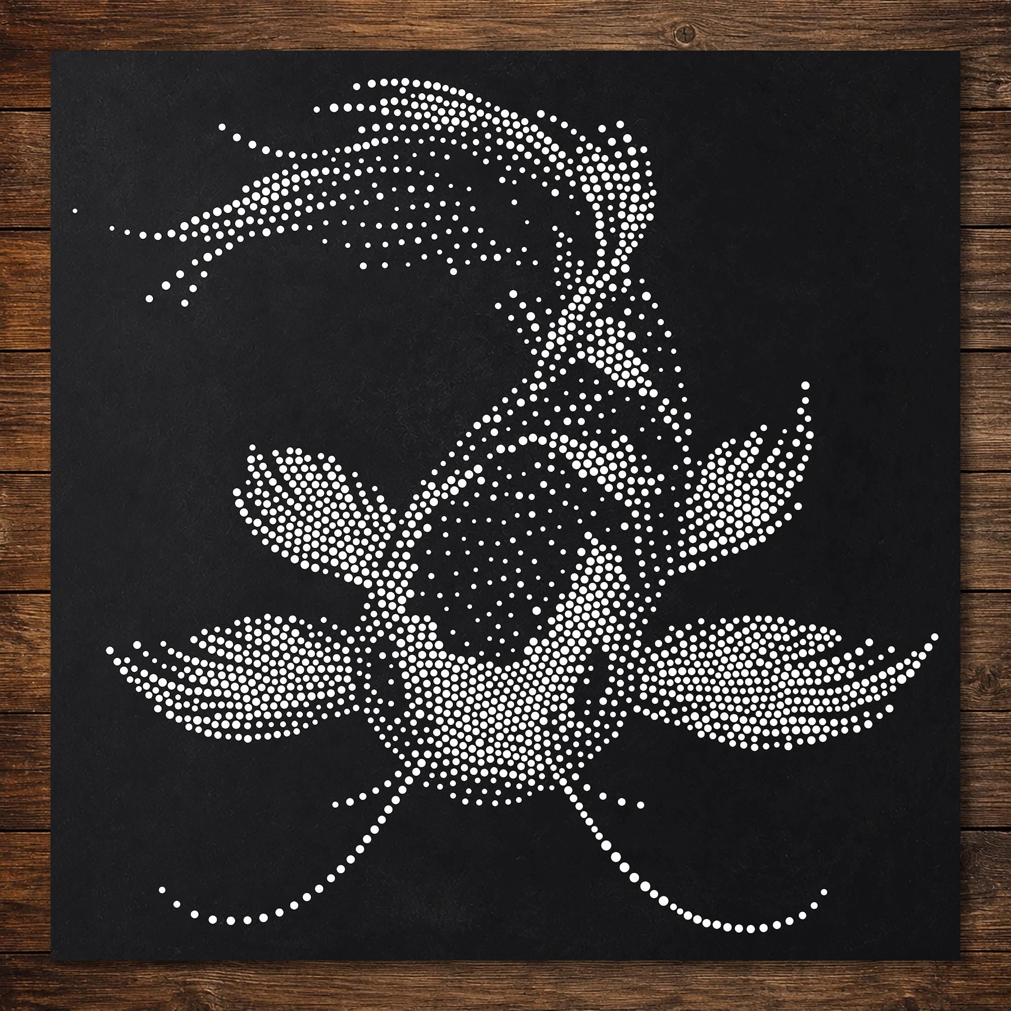 Realistic Koi Carp Stencil | Mylar Stipple Art for Wall Crafts (Large - 300mm / 12" approx)