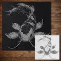 Realistic Koi Carp Stencil | Mylar Stipple Art for Wall Crafts (Large - 300mm / 12" approx)