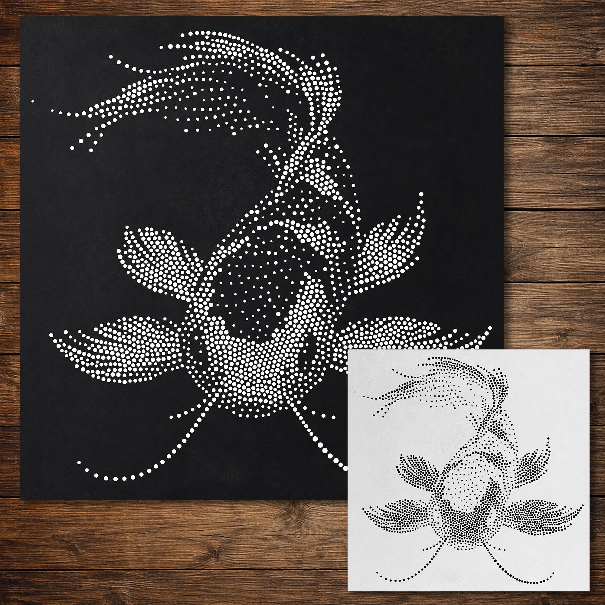 Realistic Koi Carp Stencil | Mylar Stipple Art for Wall Crafts (Large - 300mm / 12" approx)