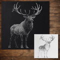 Bull Elk Stipple Art Stencil | Realistic Wildlife Mylar Craft Stencil (Large - 300mm / 12" approx)