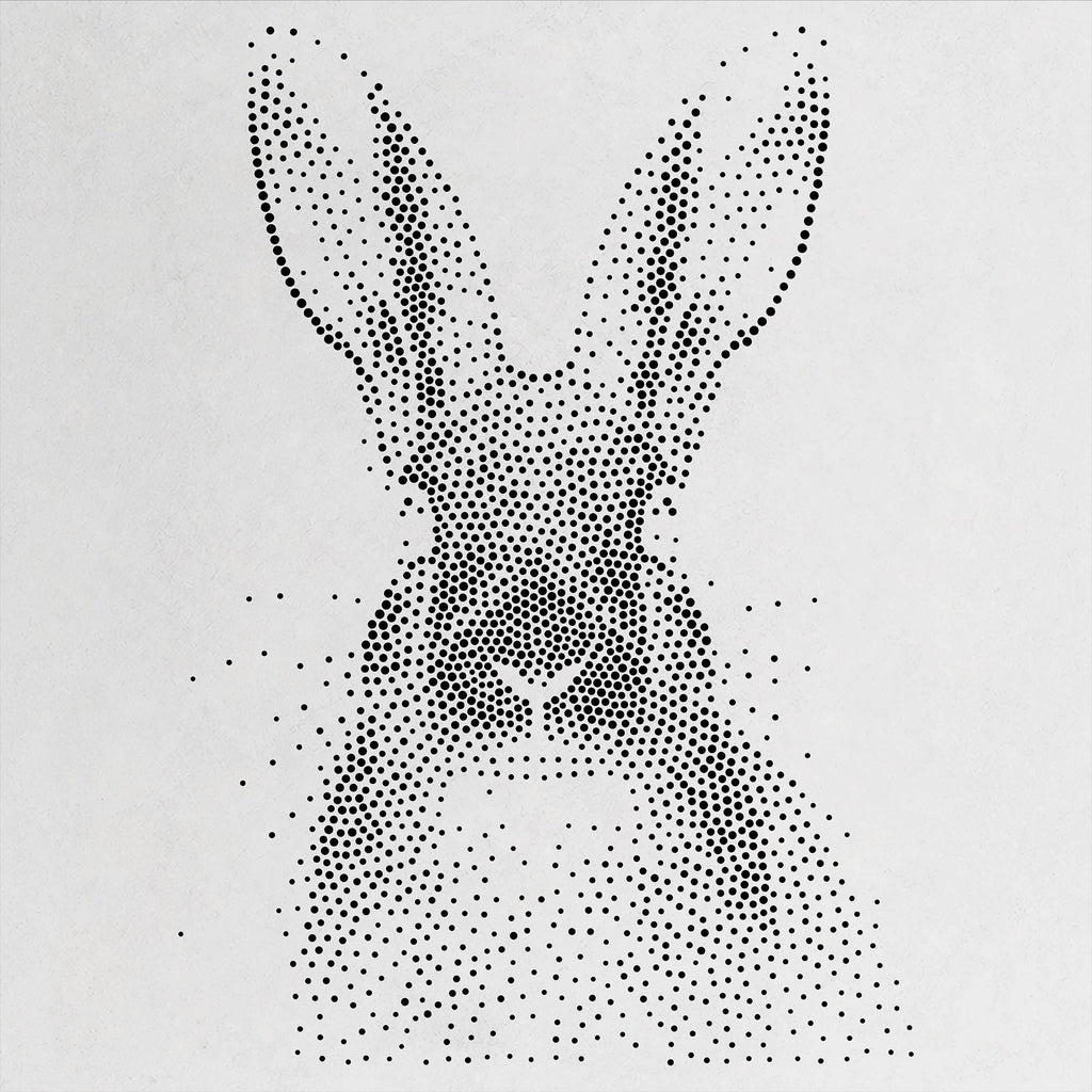 Realistic Hare Stipple Art Stencil | Reusable Mylar Wall Art, Crafts (Large - 300mm / 12" approx)