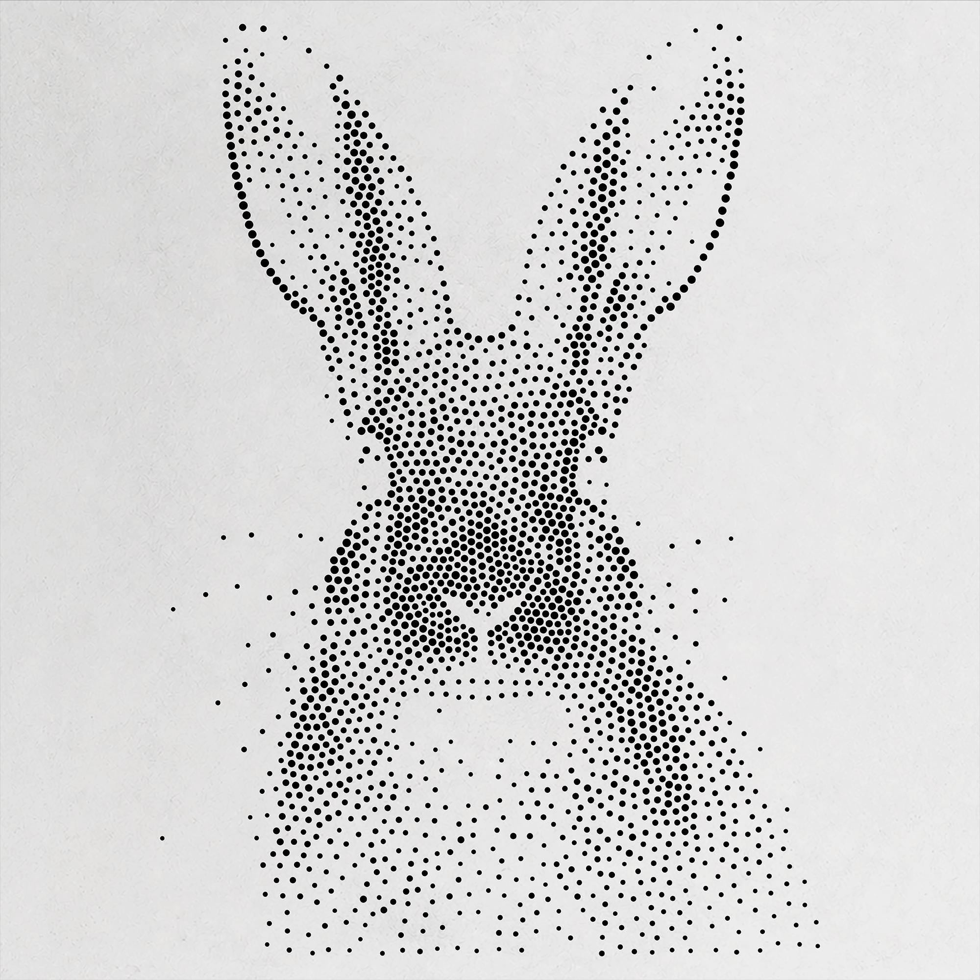 Realistic Hare Stipple Art Stencil | Reusable Mylar Wall Art, Crafts (Large - 300mm / 12" approx)