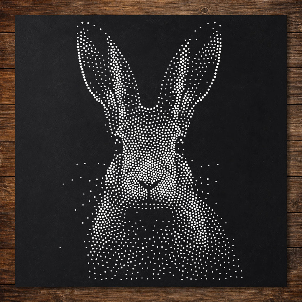Realistic Hare Stipple Art Stencil | Reusable Mylar Wall Art, Crafts (Large - 300mm / 12" approx)