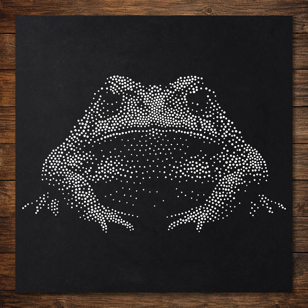 Realistic Toad Stipple Art Stencil | Reusable Mylar Wall Crafts (Large - 300mm / 12" approx)