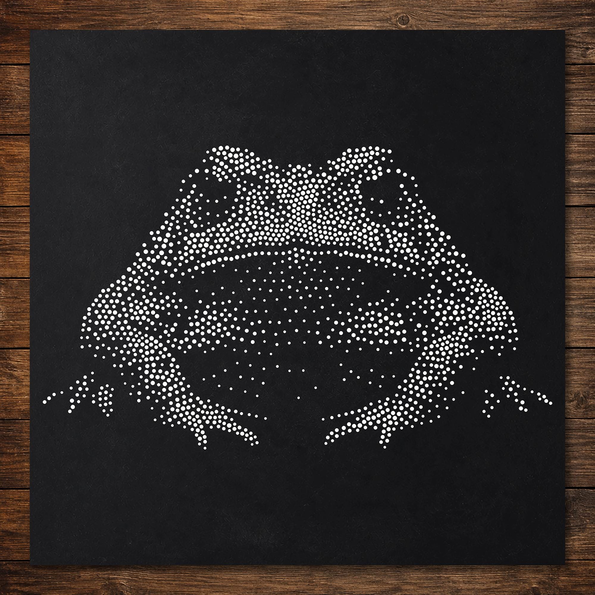 Realistic Toad Stipple Art Stencil | Reusable Mylar Wall Crafts (Large - 300mm / 12" approx)