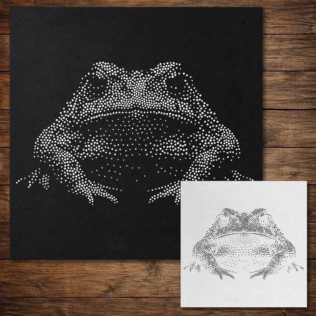 Realistic Toad Stipple Art Stencil | Reusable Mylar Wall Crafts (Large - 300mm / 12" approx)