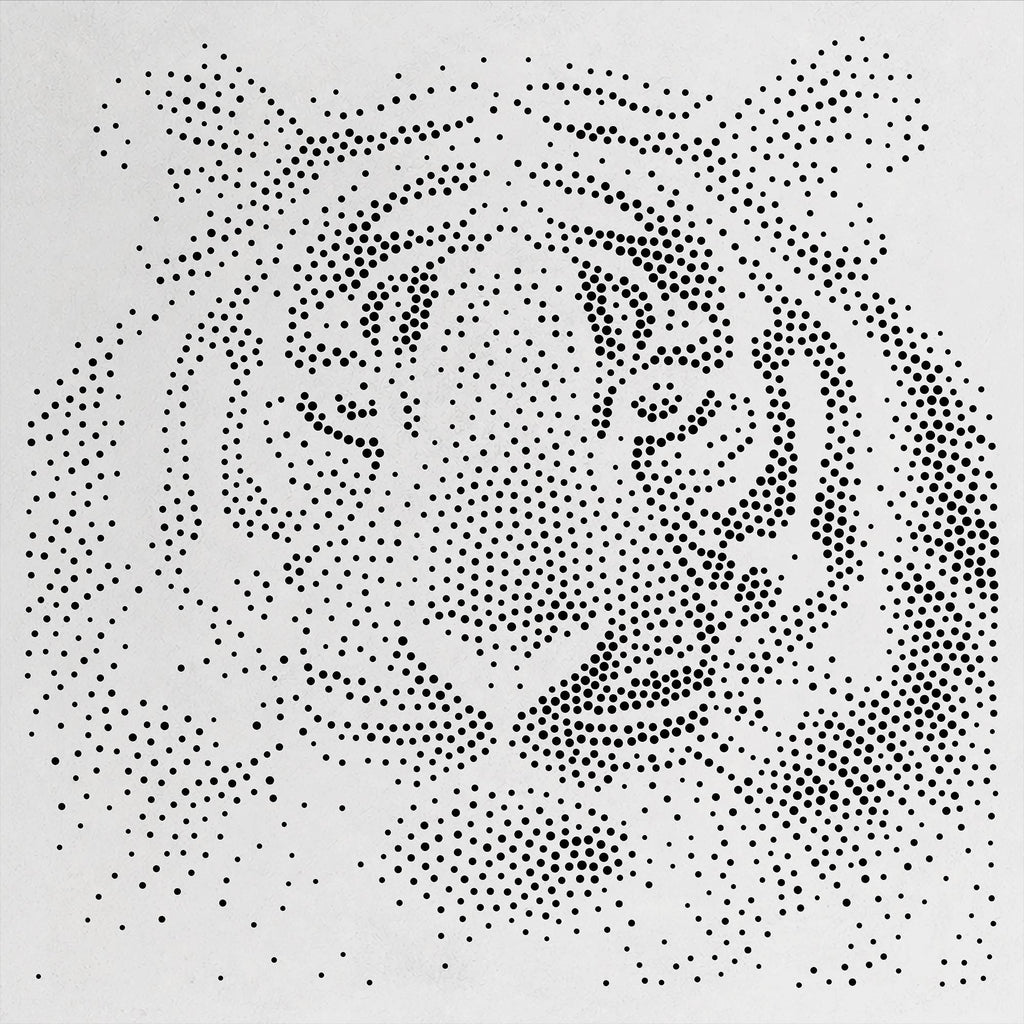 Realistic Tiger Stipple Art Stencil | Reusable Mylar Wall Art, Crafts (Large - 300mm / 12" approx)