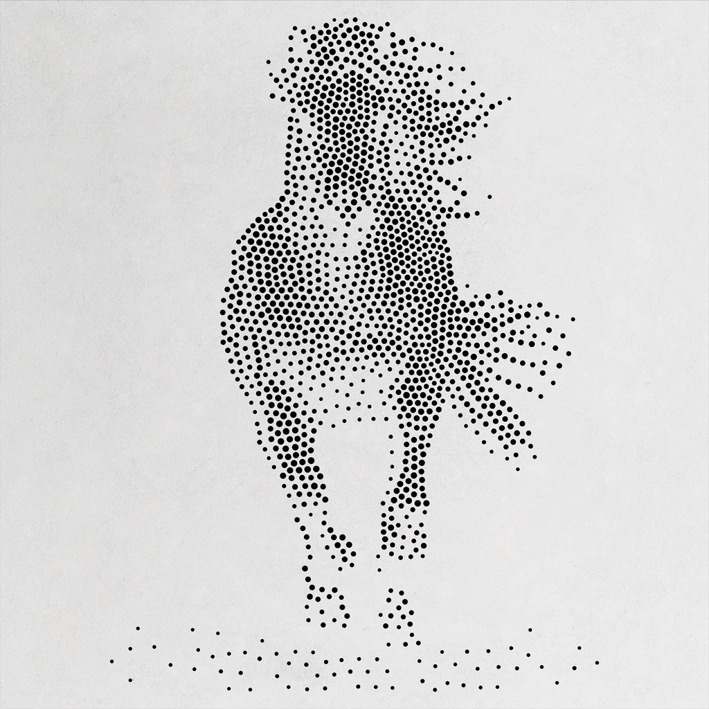 Galloping Horse Stipple Art Mylar Stencil | Realistic Wildlife Wall Crafts (Large - 300mm / 12" approx)