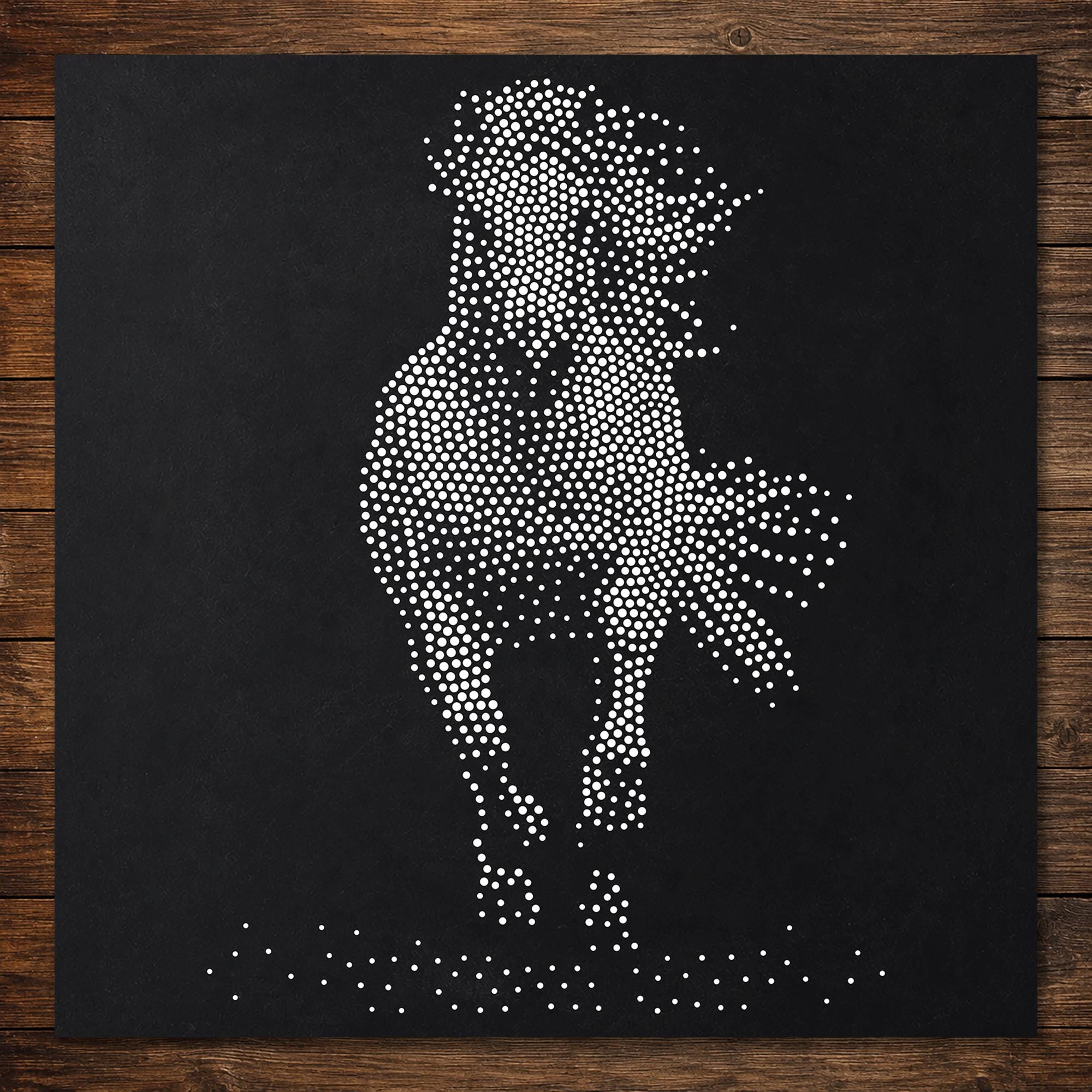 Galloping Horse Stipple Art Mylar Stencil | Realistic Wildlife Wall Crafts (Large - 300mm / 12" approx)