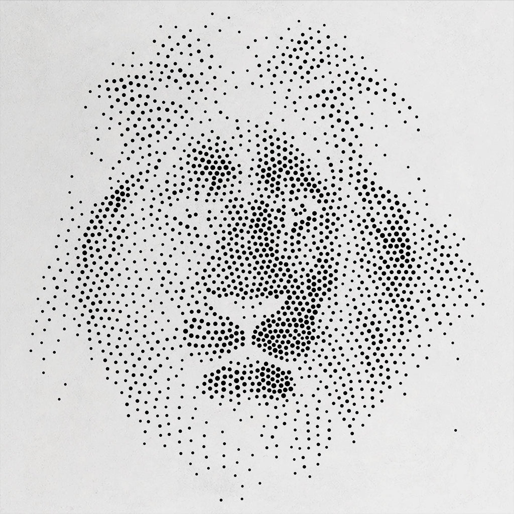 Lion Stipple Art Stencil | Realistic Mylar Wall Crafts (Large - 300mm / 12" approx)