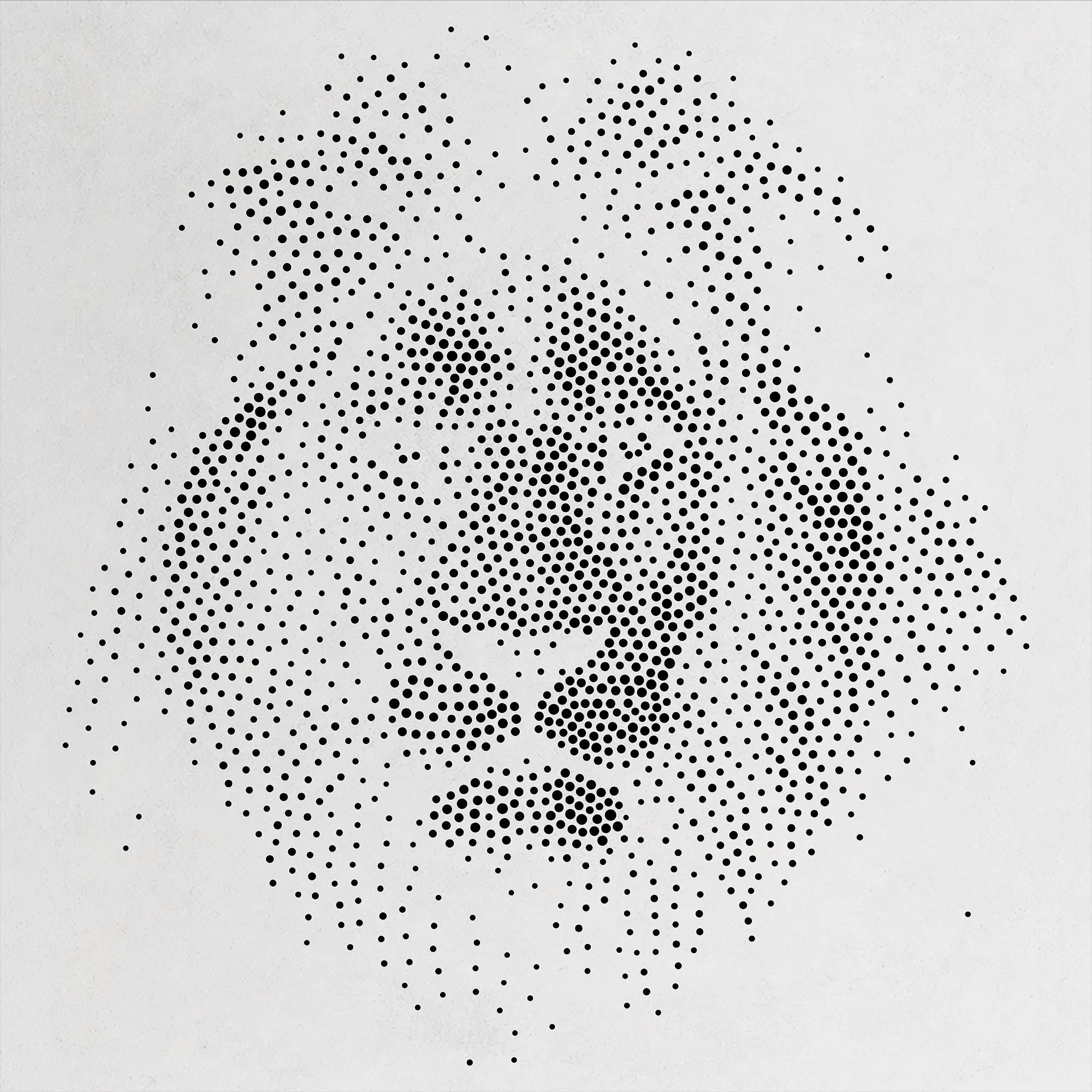 Lion Stipple Art Stencil | Realistic Mylar Wall Crafts (Large - 300mm / 12" approx)