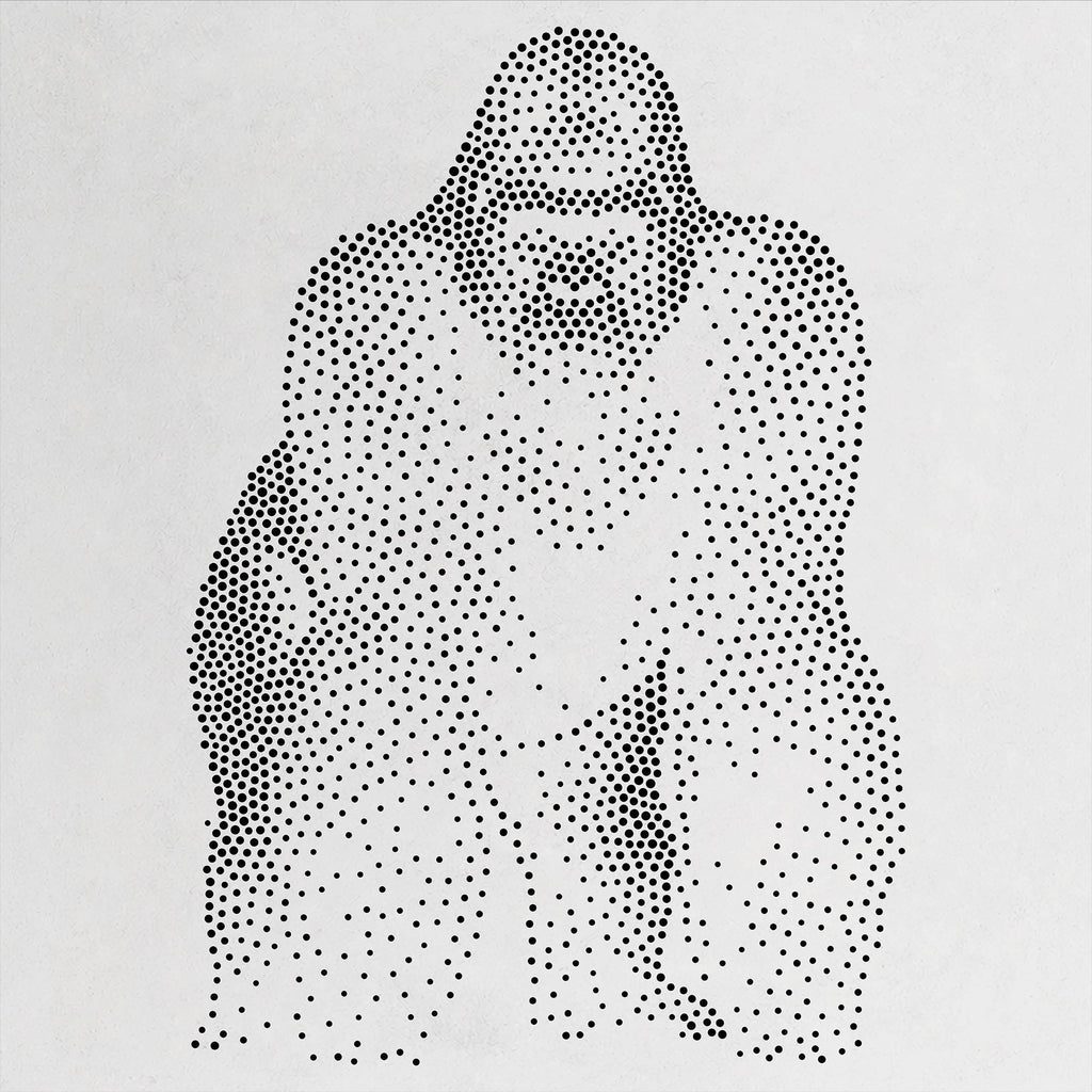 Gorilla Stipple Art Stencil | Realistic Mylar Wildlife Portrait (Large - 300mm / 12" approx)