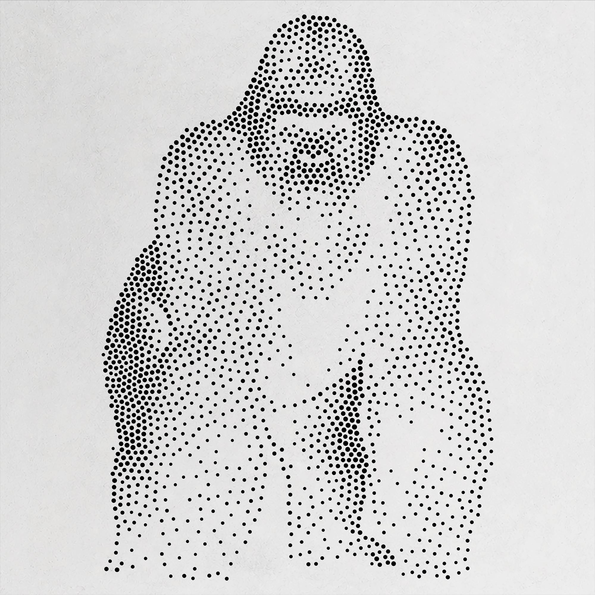 Gorilla Stipple Art Stencil | Realistic Mylar Wildlife Portrait (Large - 300mm / 12" approx)