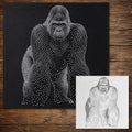 Gorilla Stipple Art Stencil | Realistic Mylar Wildlife Portrait (Large - 300mm / 12" approx)