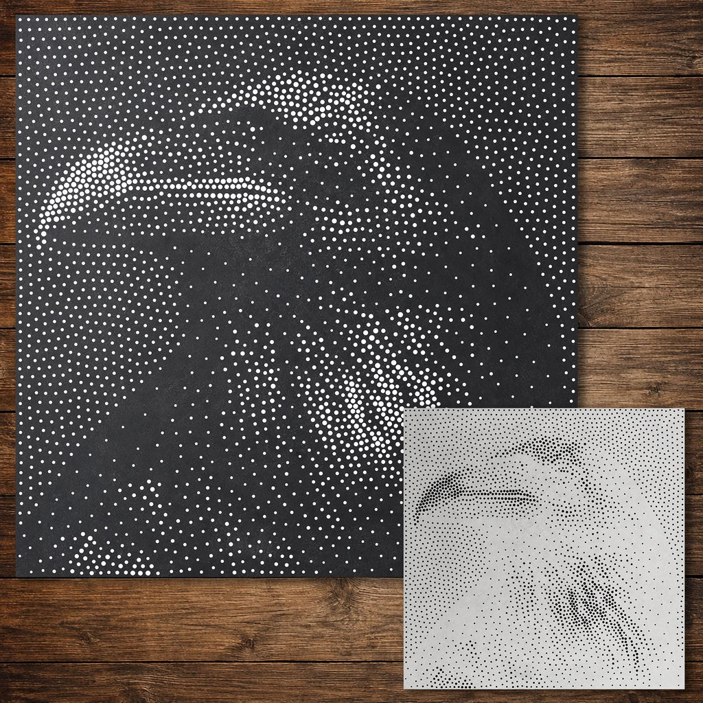 Raven Stencil | Realistic Highly Detailed DIY Mylar Wall Art, Stipple Art Crafts (Large - 300mm / 12" approx)
