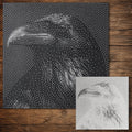Raven Stencil | Realistic Highly Detailed DIY Mylar Wall Art, Stipple Art Crafts (Large - 300mm / 12" approx)