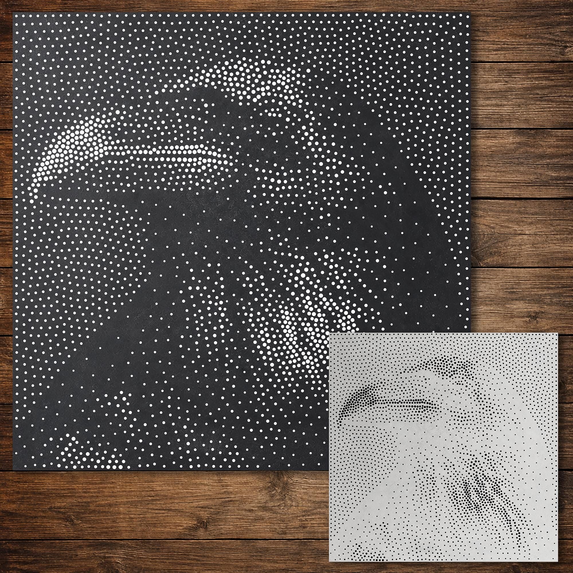 Raven Stencil | Realistic Highly Detailed DIY Mylar Wall Art, Stipple Art Crafts (Large - 300mm / 12" approx)