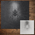Spider on Web Stencil | Realistic Highly Detailed DIY Mylar Wall Art, Stipple Art Crafts (Large - 300mm / 12" approx)