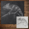 Chameleon Stencil | Realistic Highly Detailed DIY Mylar Wall Art, Stipple Art Crafts (Large - 300mm / 12" approx)