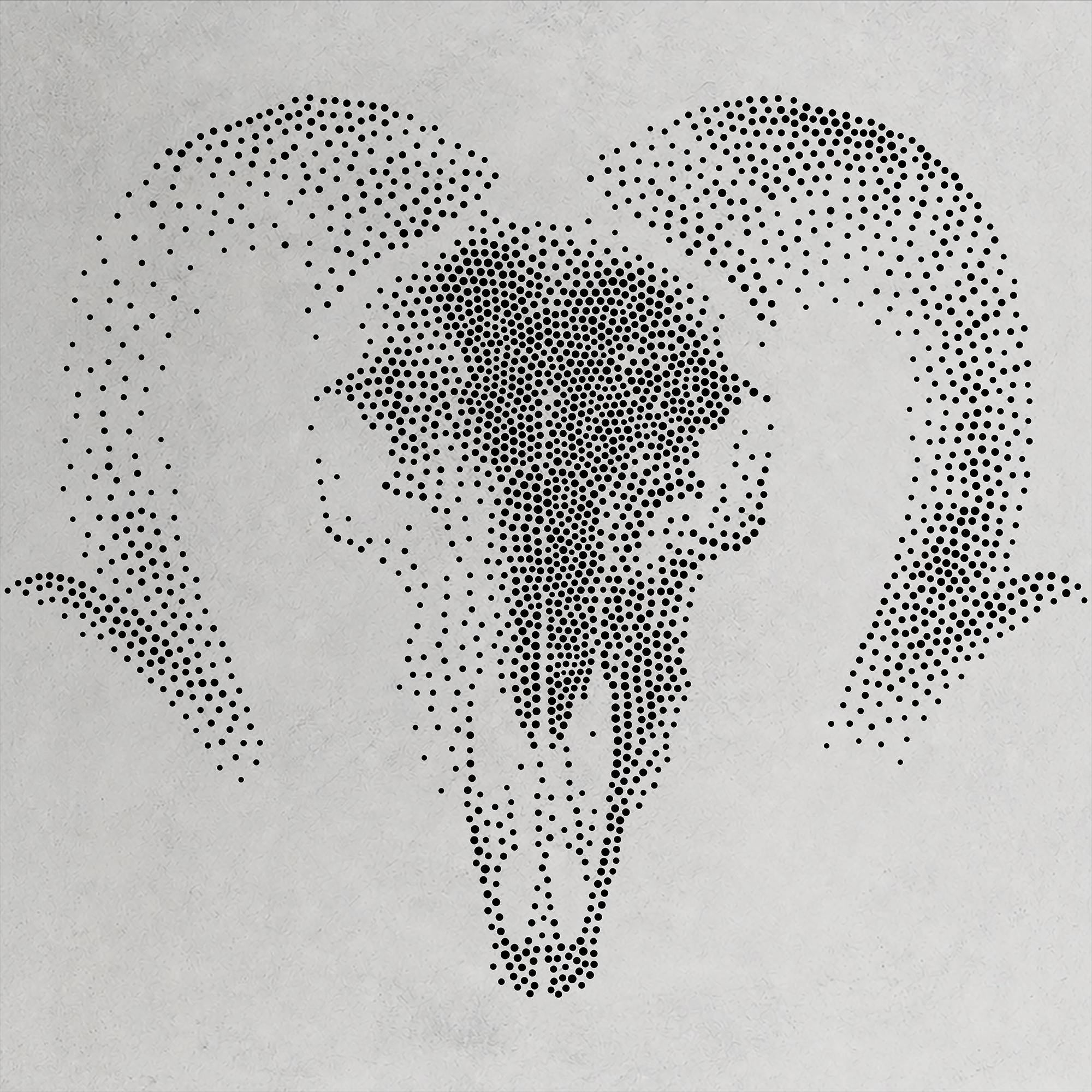 Rams Skull Gothic Stencil | Realistic Highly Detailed DIY Mylar Wall Art, Stipple Art Crafts (Large - 300mm / 12" approx)