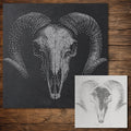 Rams Skull Gothic Stencil | Realistic Highly Detailed DIY Mylar Wall Art, Stipple Art Crafts (Large - 300mm / 12" approx)