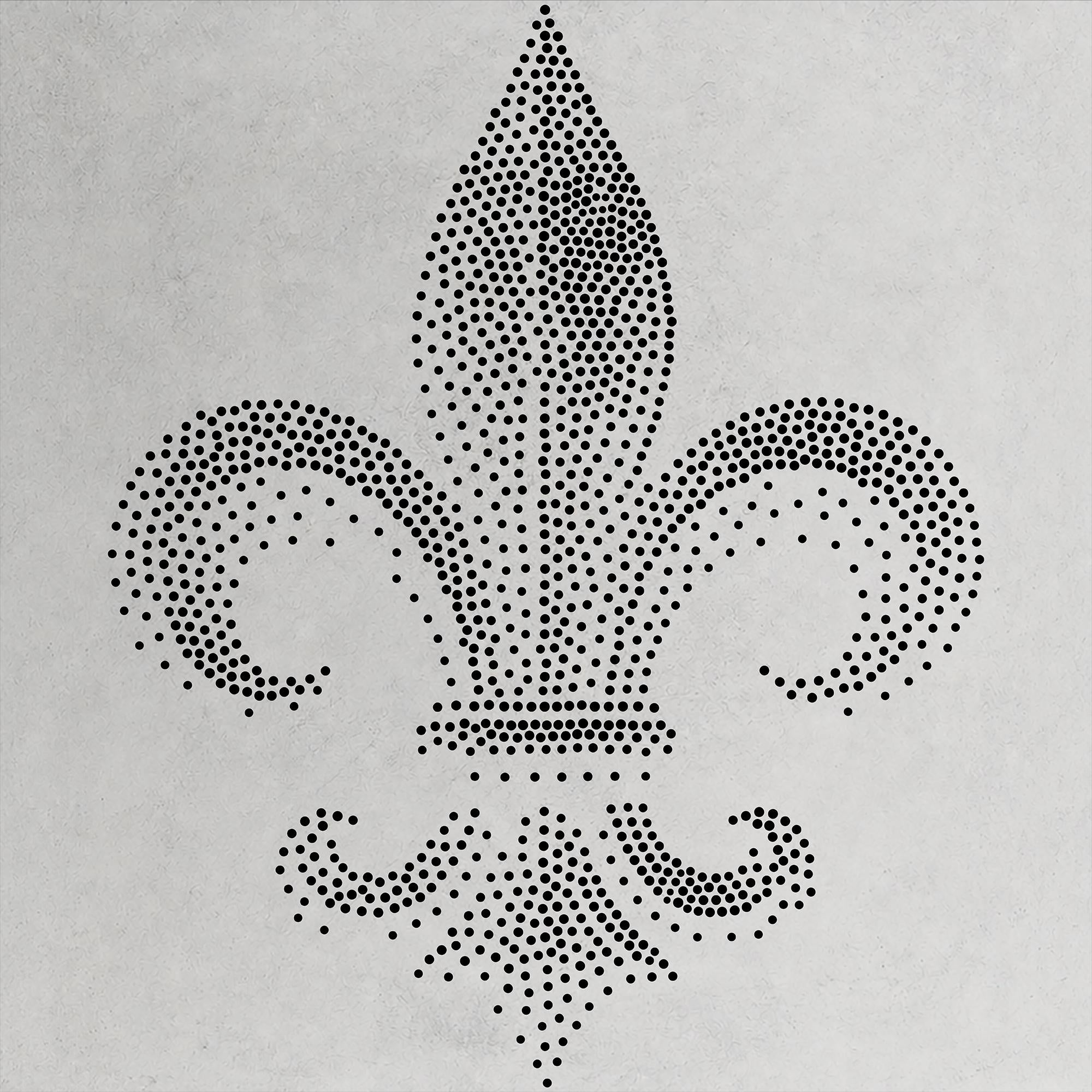 Fleur de Lis Stencil | Realistic Highly Detailed DIY Mylar Wall Art, Stipple Art Crafts (Large - 300mm / 12" approx)