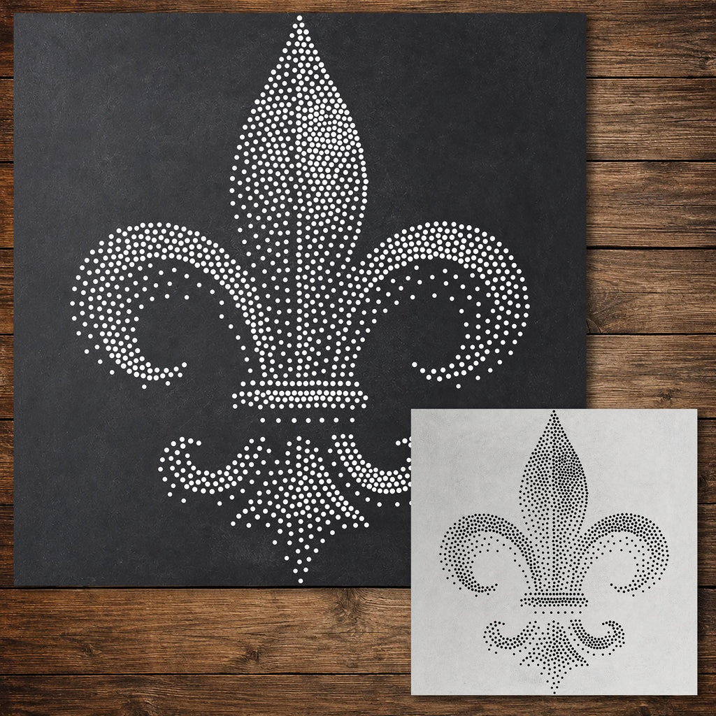 Fleur de Lis Stencil | Realistic Highly Detailed DIY Mylar Wall Art, Stipple Art Crafts (Large - 300mm / 12" approx)