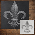 Fleur de Lis Stencil | Realistic Highly Detailed DIY Mylar Wall Art, Stipple Art Crafts (Large - 300mm / 12" approx)