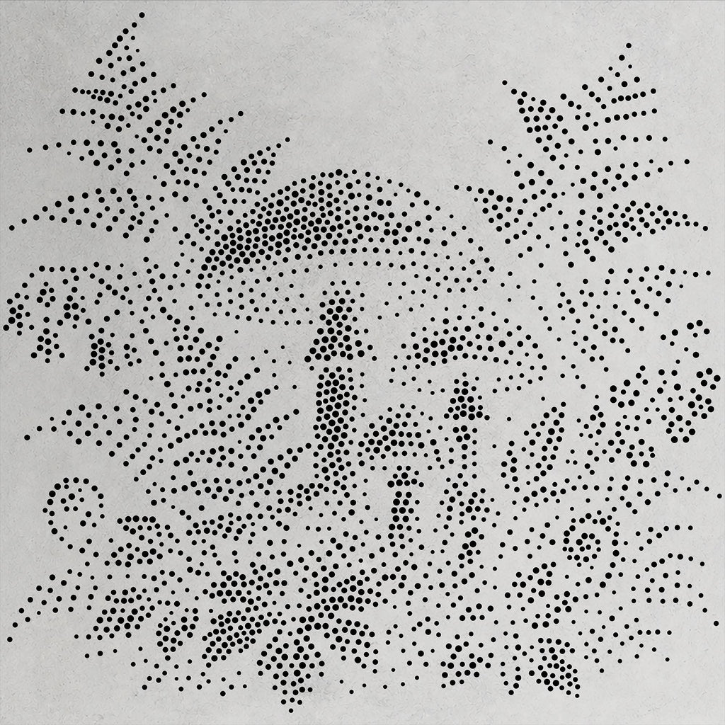 Fly Agaric Mushroom Forrest Floor Stencil | Realistic Highly Detailed DIY Mylar Wall Art, Stipple Art Crafts (Large - 300mm / 12" approx)
