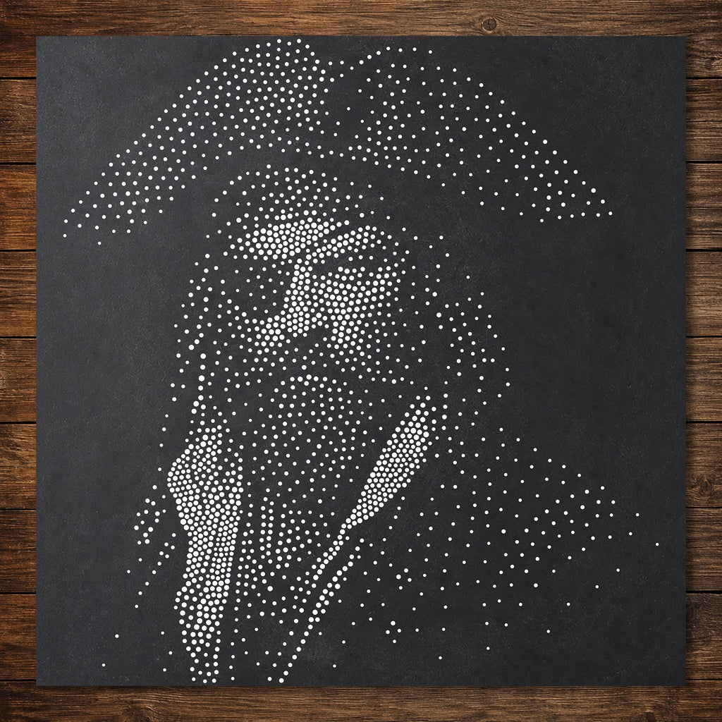 Pirate Face Portrait #1 Stencil | Realistic Highly Detailed DIY Mylar Wall Art, Stipple Art Crafts (Large - 300mm / 12" approx)