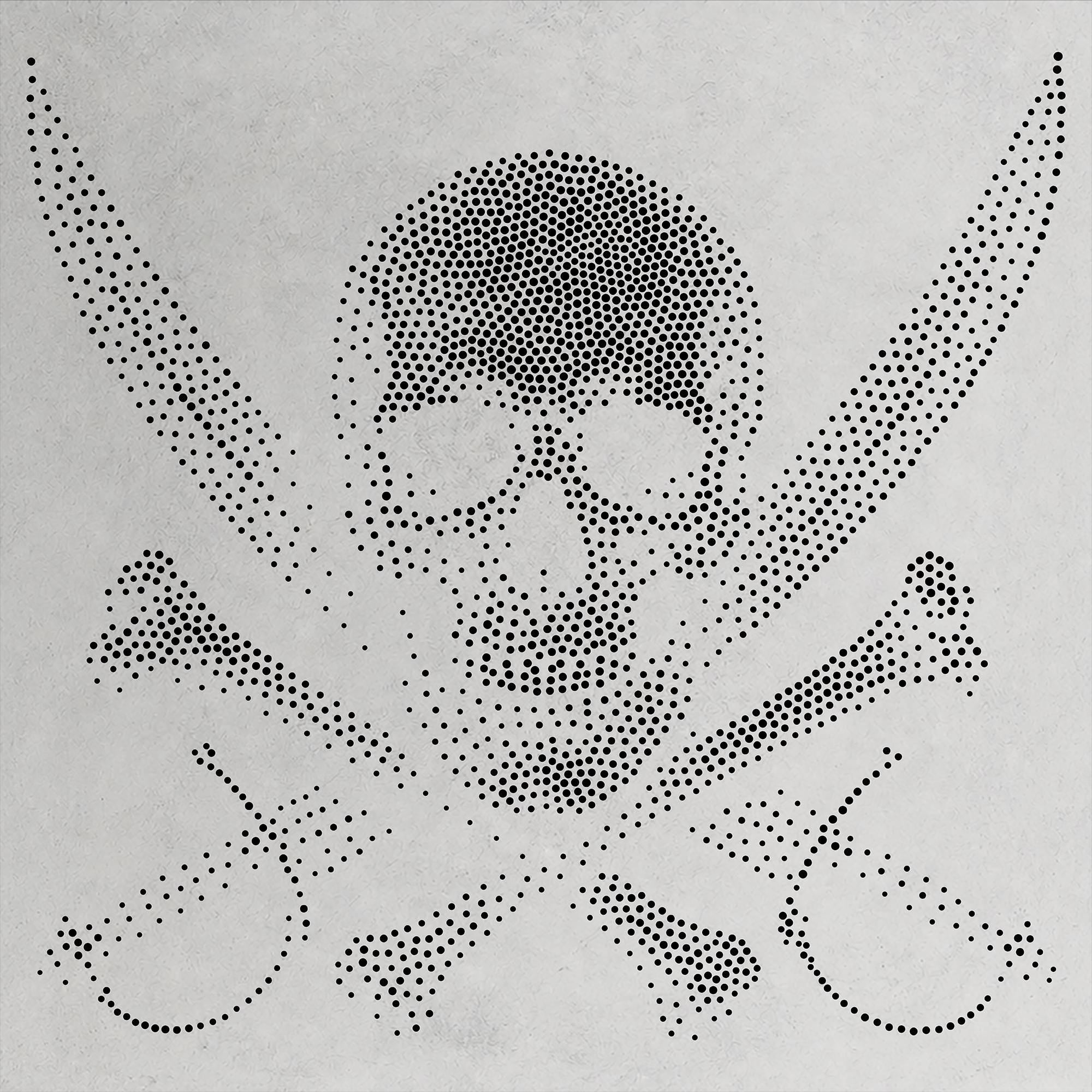Skull & Crossbones with Swords Stencil | Realistic Highly Detailed DIY Mylar Wall Art, Stipple Art Crafts (Large - 300mm / 12" approx)