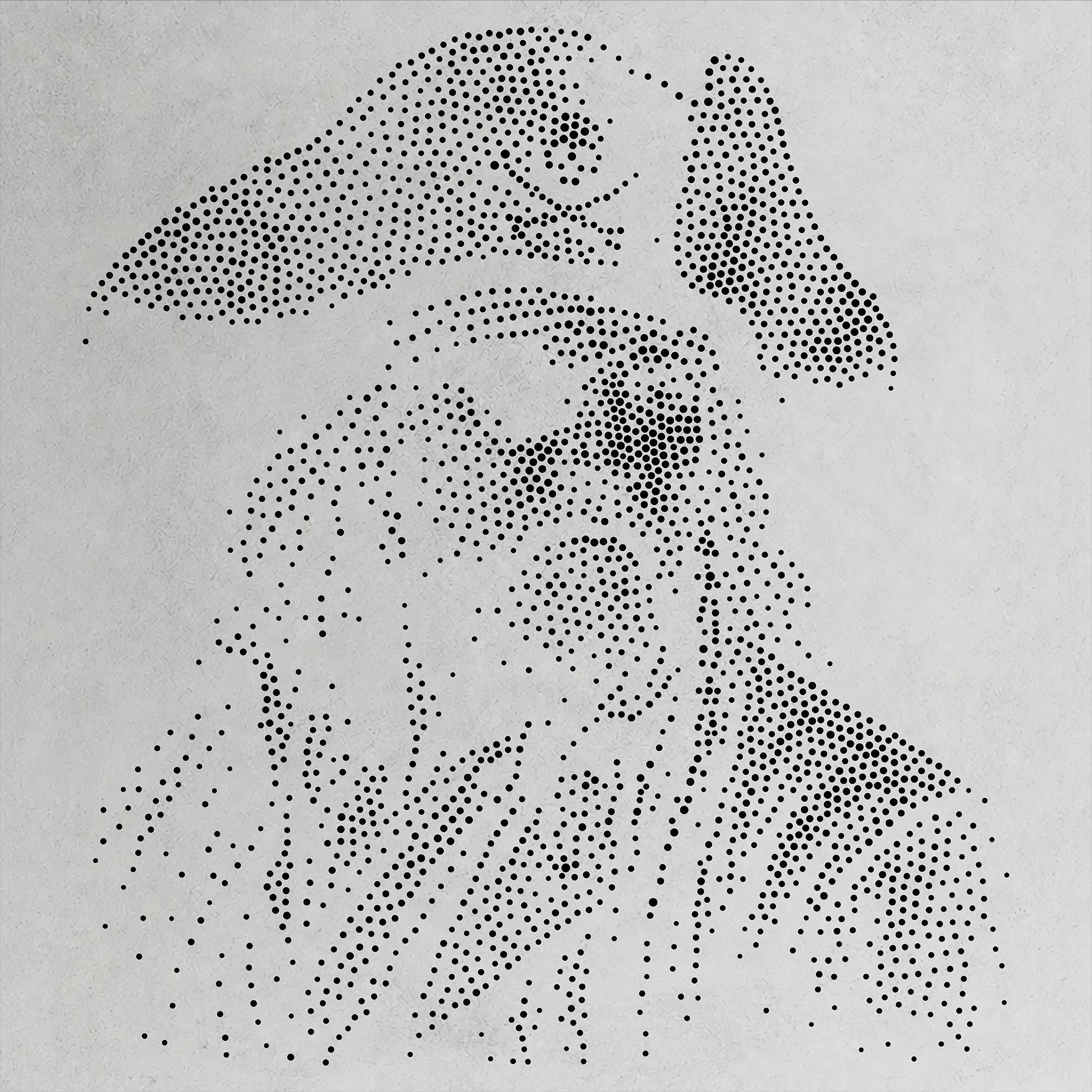 Pirate Face Portrait Stencil #2 Stencil | Realistic Highly Detailed DIY Mylar Wall Art, Stipple Art Crafts (Large - 300mm / 12" approx)