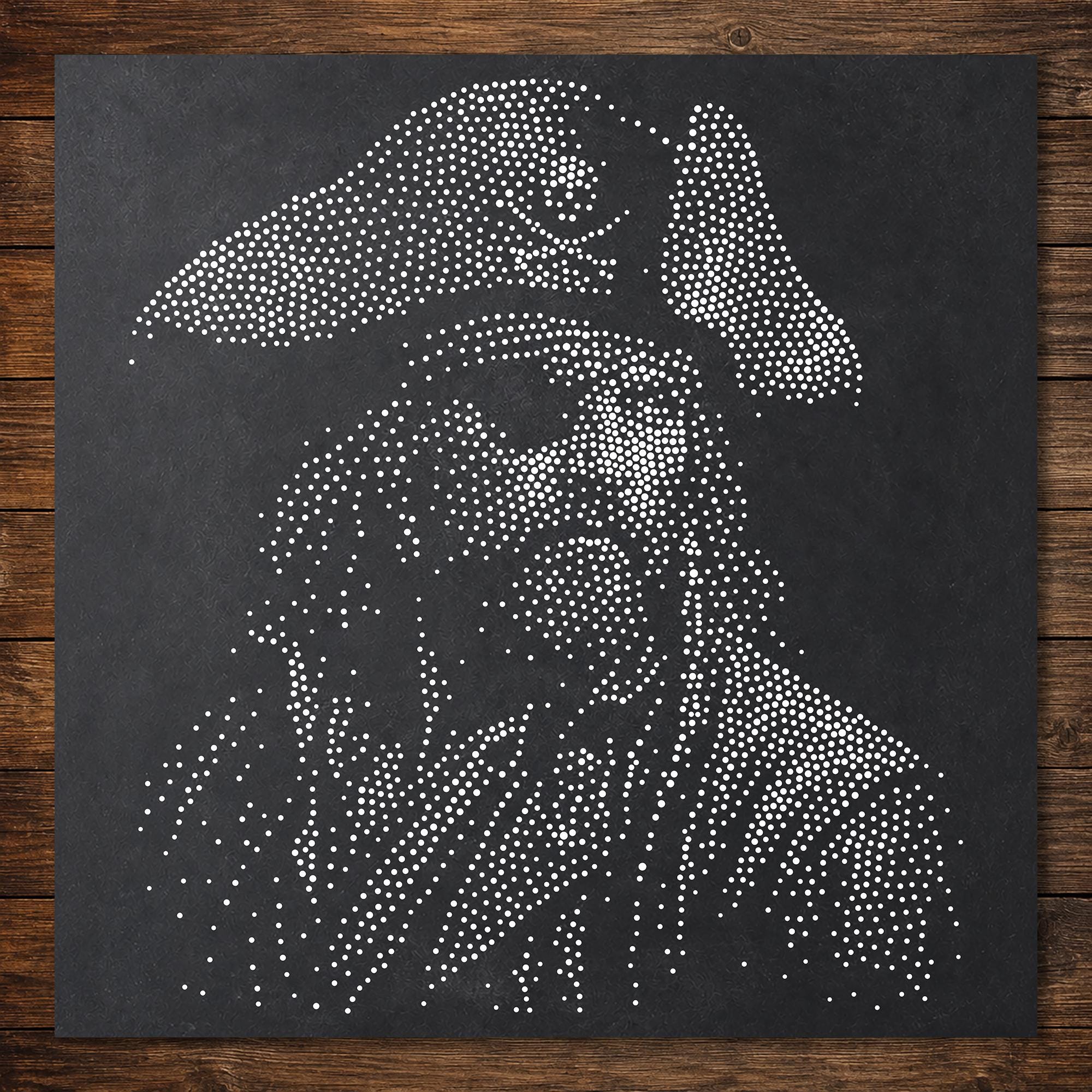 Pirate Face Portrait Stencil #2 Stencil | Realistic Highly Detailed DIY Mylar Wall Art, Stipple Art Crafts (Large - 300mm / 12" approx)
