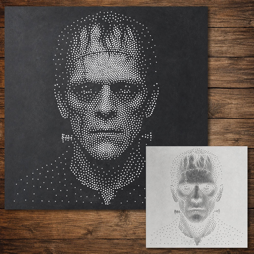 Frankenstein Monster Halloween Stencil | Realistic Mylar Stipple Wall Art, Crafts (Large - 300mm / 12" approx)