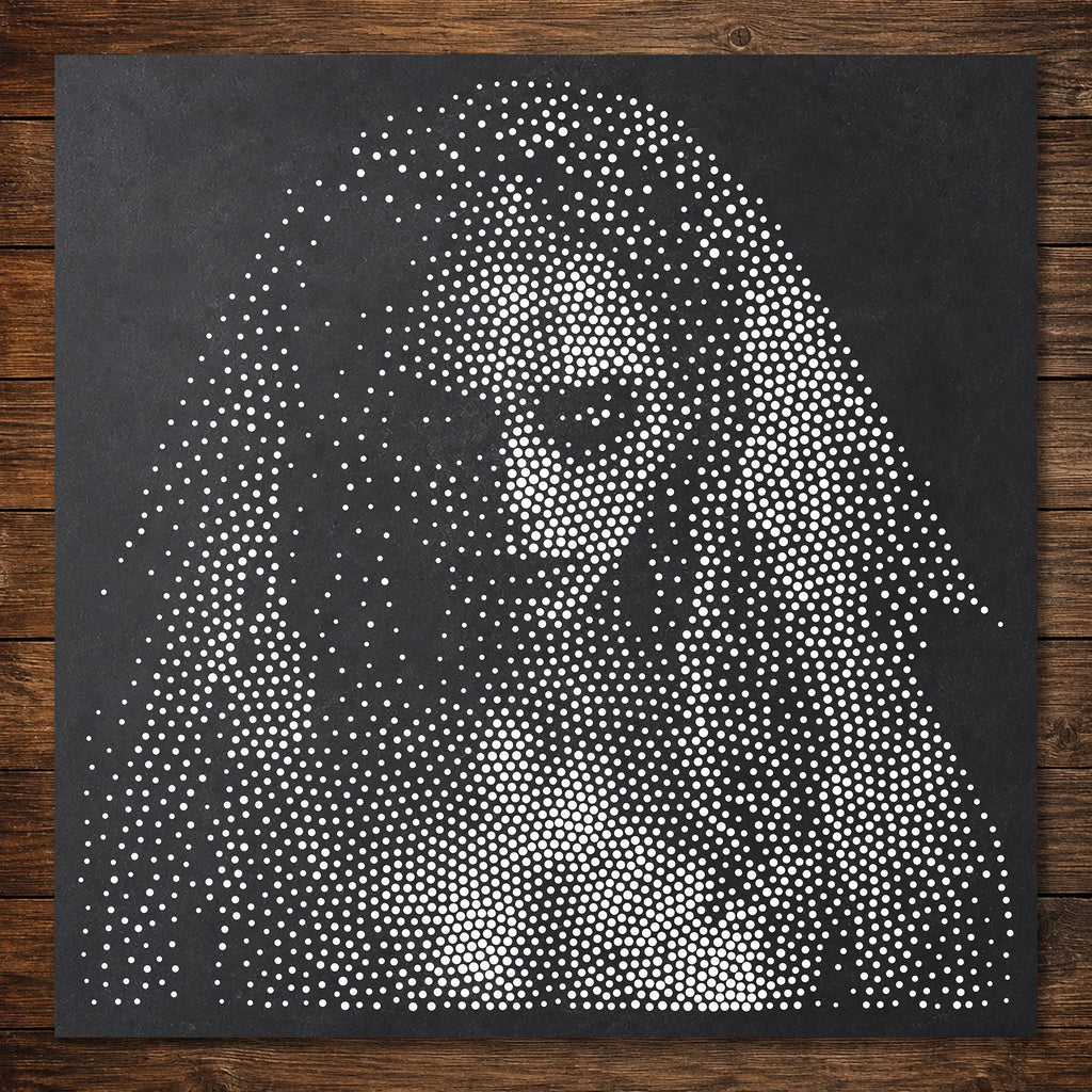 Ghost Bride Halloween Stencil | Realistic Mylar Stipple Wall Art, Crafts (Large - 300mm / 12" approx)