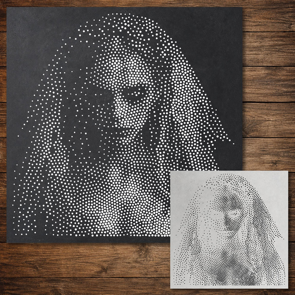 Ghost Bride Halloween Stencil | Realistic Mylar Stipple Wall Art, Crafts (Large - 300mm / 12" approx)