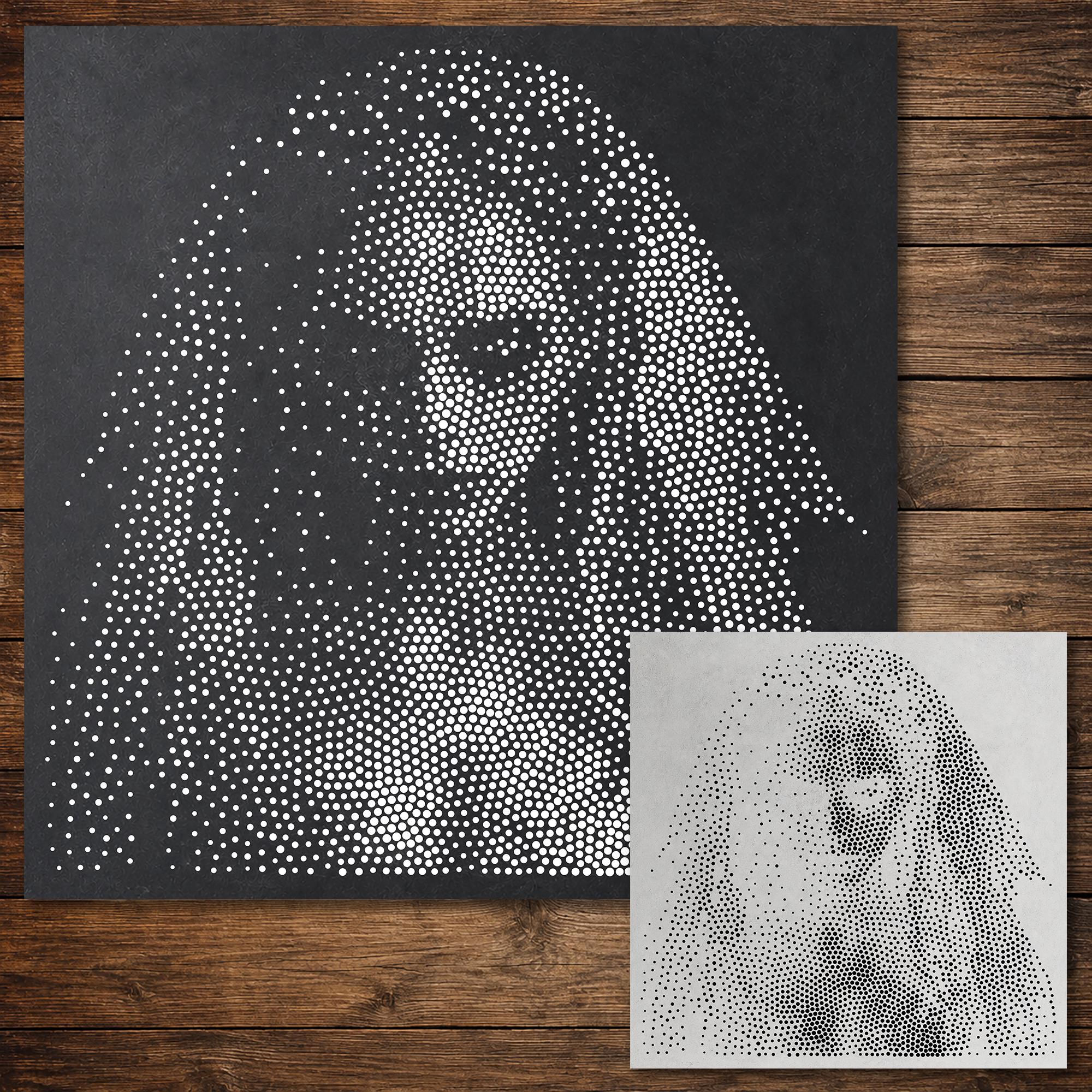 Ghost Bride Halloween Stencil | Realistic Mylar Stipple Wall Art, Crafts (Large - 300mm / 12" approx)