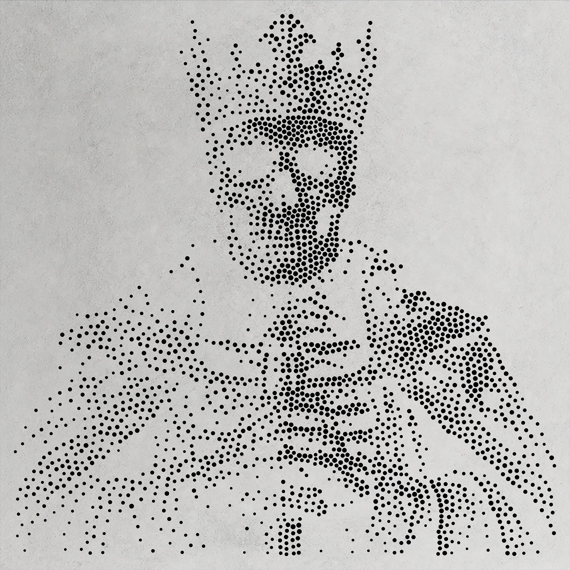 Skeletal King Halloween Stencil | Realistic Mylar Stipple Wall Art, Crafts (Large - 300mm / 12" approx)