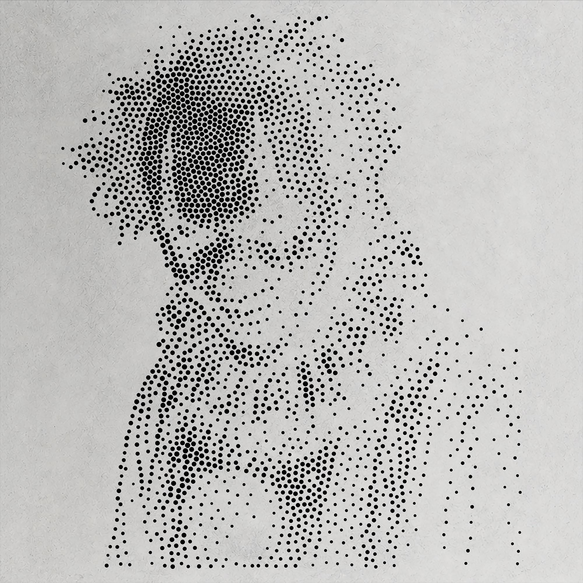 Carnival Clown Halloween Stencil | Realistic Mylar Stipple Wall Art, Crafts (Large - 300mm / 12" approx)