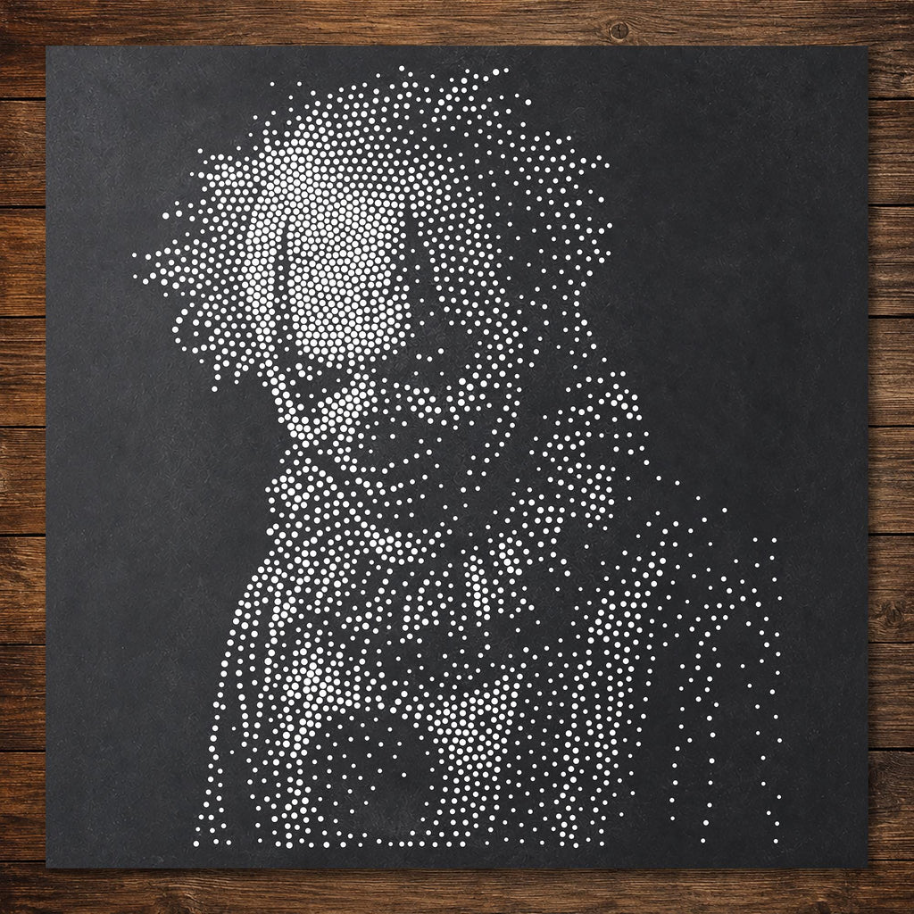 Carnival Clown Halloween Stencil | Realistic Mylar Stipple Wall Art, Crafts (Large - 300mm / 12" approx)